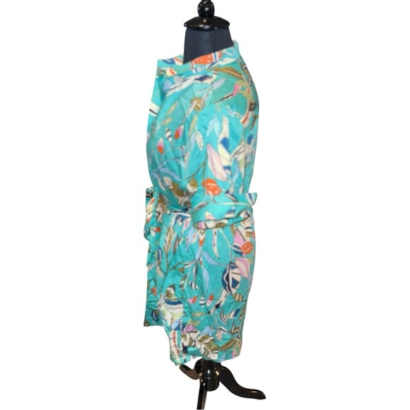 NIC+ZOE Rivera Botanical Shirtdress In Green Multi - XXL - Picture 3 of 14